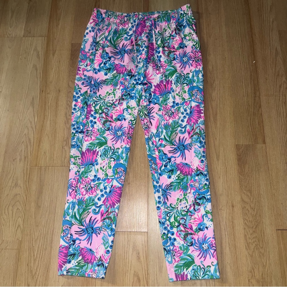 LILLY PULITZER size medium m Emora Knit Pant Mandevilla Baby Paradise